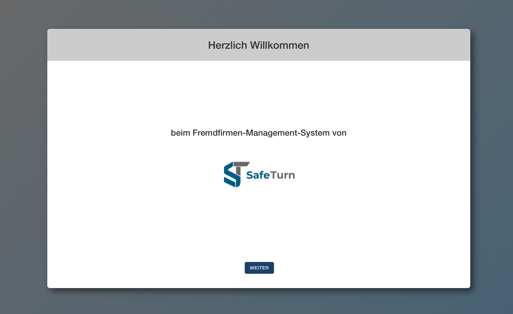 SafeTurn.Training – Startbildschirm der Unterweisung im Browser